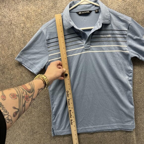 Travis Mathew Polo Shirt Mens Medium Blue Pebble Beach Golf Links Performance - Picture 6 of 14